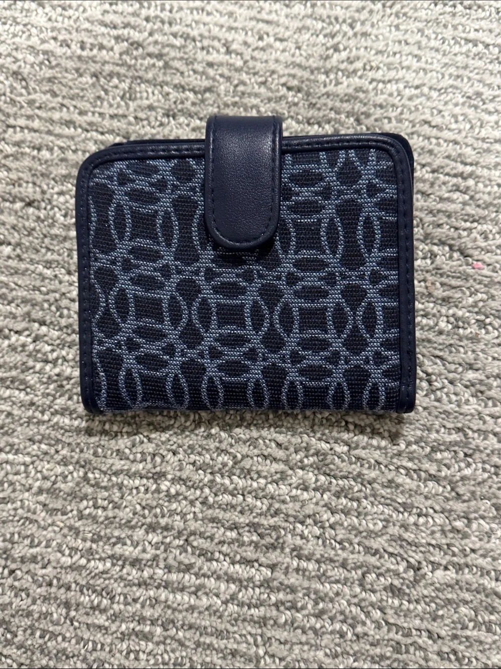 Compact Navy Patterned Women's Wallet - Navy